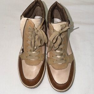 Remonte Tex Tan Leather Fleece Lined Ankle Boots Side Zip Sneakers Womens EU 43